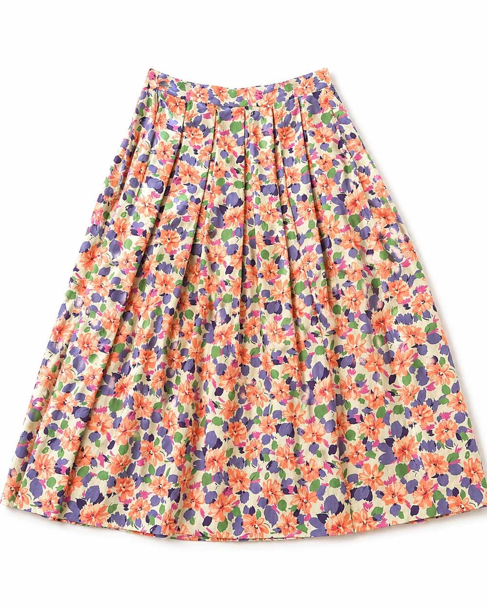 Pendleton Sophisticates Petite Floral Rayon Pleated Midi Skirt Size 8P